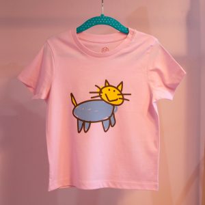 camiseta gato rosa
